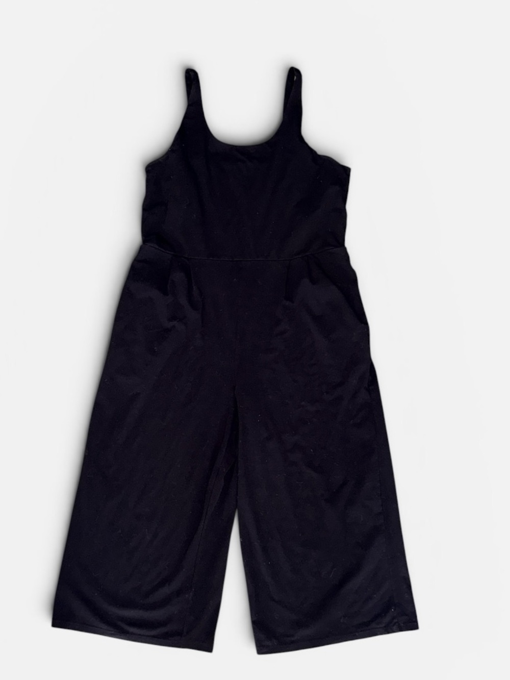 Eileen Fisher Classic Black Sleeveless Jumpsuit - Ankle / Cropped L